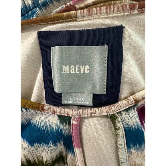 Maeve Anthropologie Sennebec Dress L Keyhole Neck Pockets - Picture 5 of 5